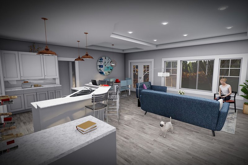 Architectural House Design - Interior - Family Room for Craftsman House Plan #70-1543 - 5 bed, 3 bath
