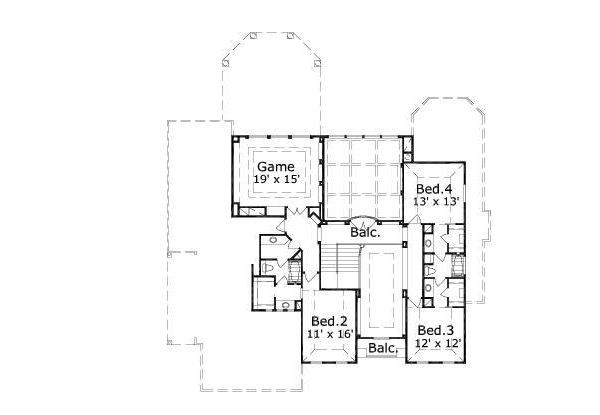 European Floor Plan - Upper Floor Plan #411-523