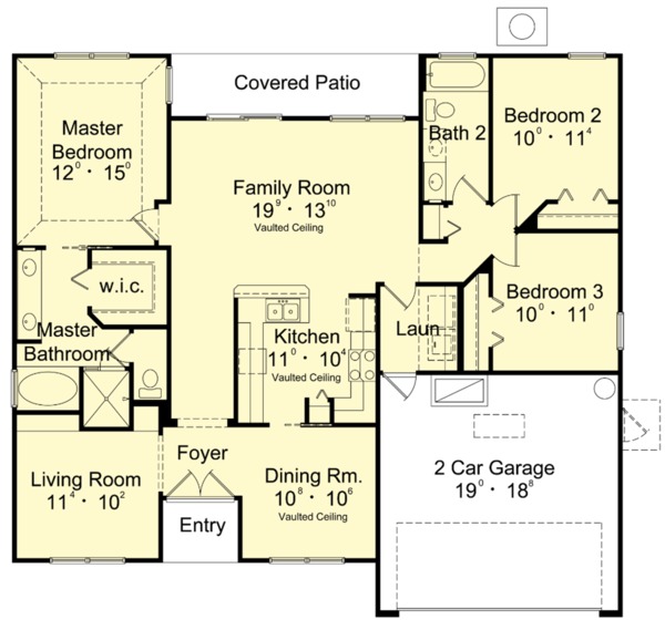 House Design - Mediterranean Floor Plan - Main Floor Plan #417-840
