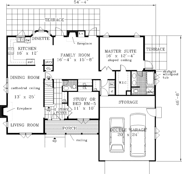 Country Floor Plan - Main Floor Plan #3-177