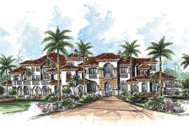Architectural House Design - Mediterranean Exterior - Front Elevation Plan #1017-77