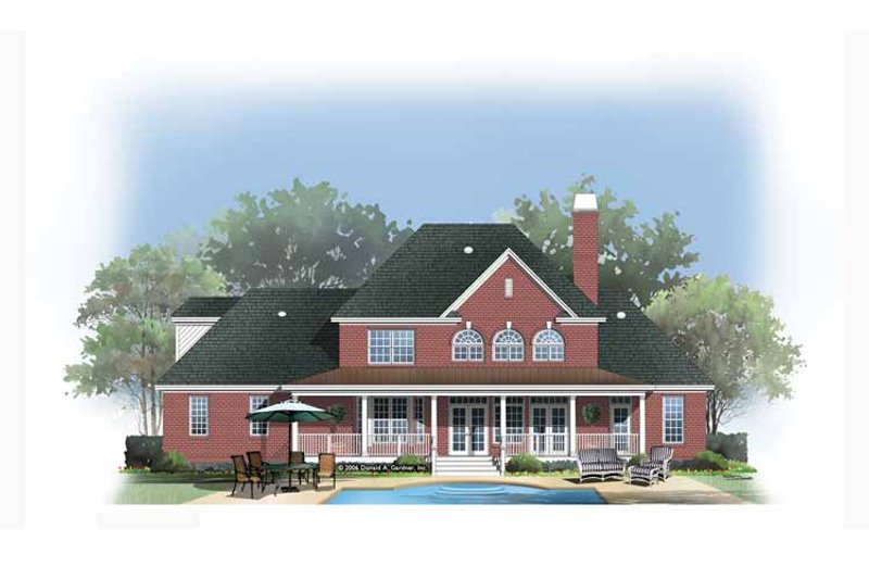 Home Plan - Exterior - Rear Elevation 1 for Country House Plan #929-886 - 4 bed, 3.5 bath