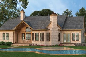 Exterior - Rear Elevation for Craftsman House Plan #119-422 - 3 bed, 2.5 bath