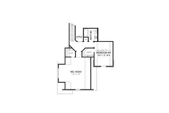 Floor Plan - Upper Floor for European House Plan #424-251 - 4 bed, 3.5 bath