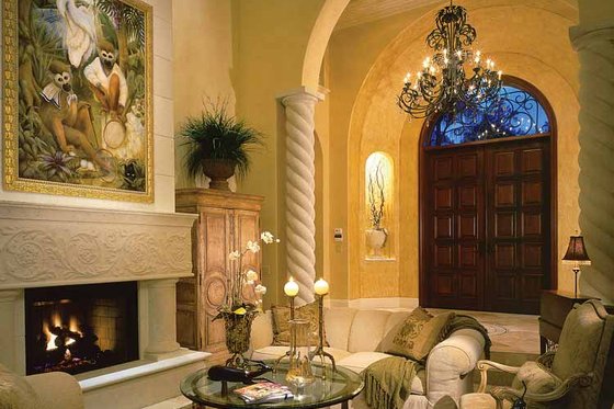 Interior - Family Room for Mediterranean House Plan #930-34 - 4 bed, 4.5 bath