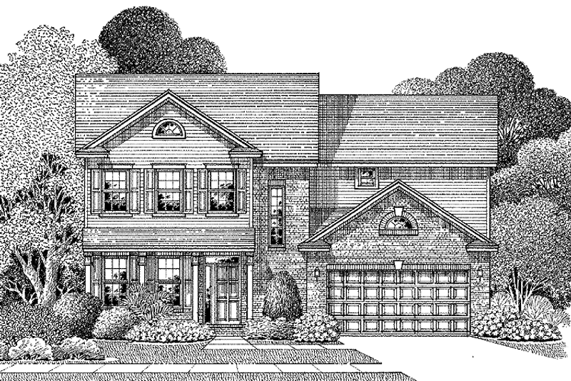 Architectural House Design - Exterior - Front Elevation 3 for Colonial House Plan #999-76 - 3 bed, 2.5 bath