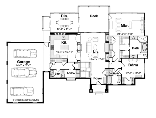 Craftsman Floor Plan - Main Floor Plan #928-207
