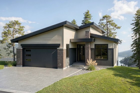 Exterior - Front Elevation for Contemporary House Plan #1100-45 - 3 bed, 2 bath