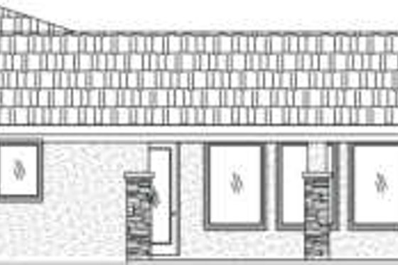 Exterior - Rear Elevation for Adobe / Southwestern House Plan #24-263 - 4 bed, 3 bath