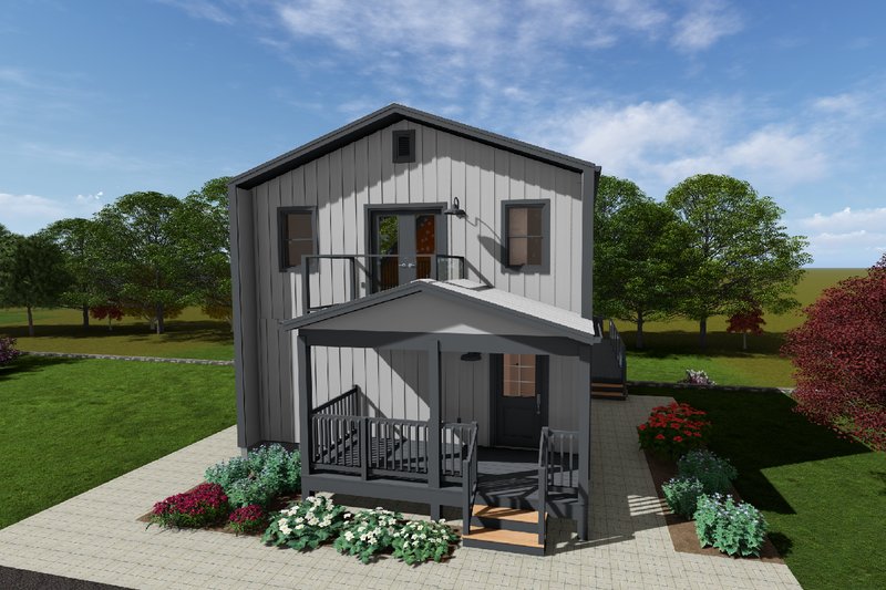 Home Plan - Exterior - Rear Elevation for Contemporary House Plan #126-292 - 2 bed, 2 bath