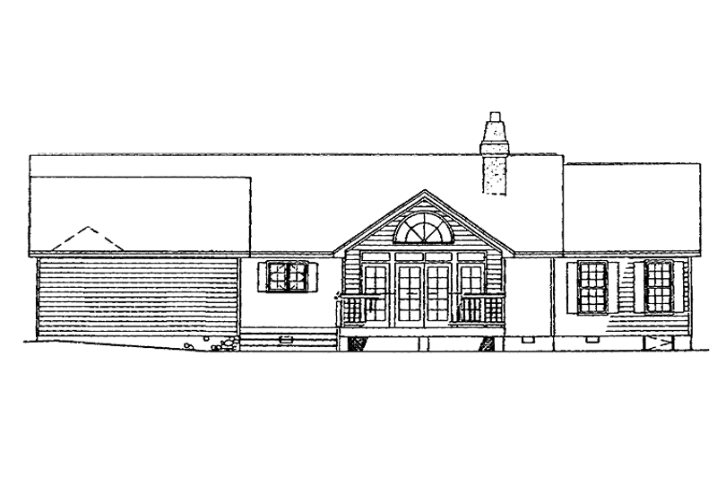 Home Plan - Exterior - Rear Elevation for Country House Plan #929-123 - 3 bed, 2 bath