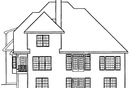 Exterior - Rear Elevation for Traditional House Plan #927-593 - 3 bed, 2.5 bath