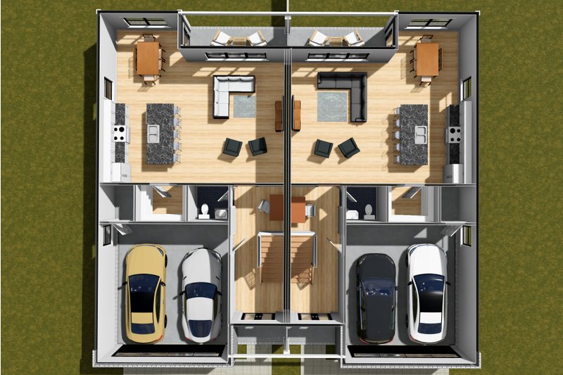 House Design - Floor Plan - Main Floor 1 for Modern House Plan #513-2318 - 4 bed, 3.5 bath