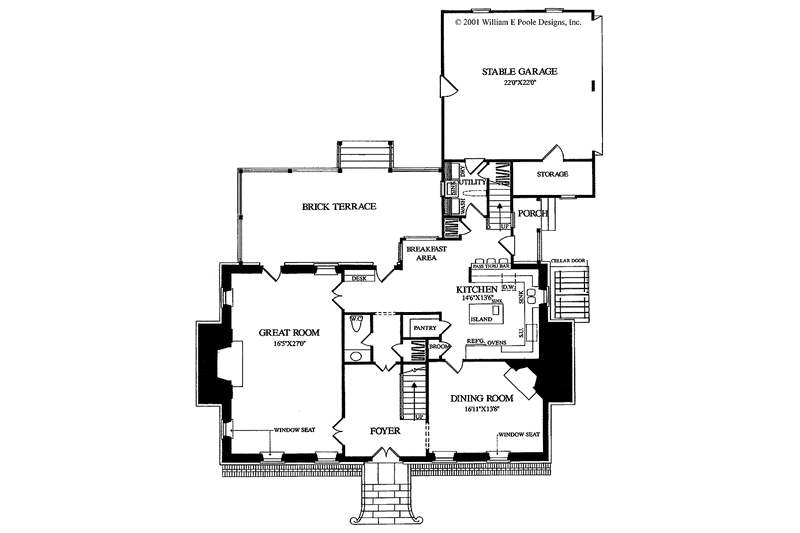 Home Plan - Floor Plan - Main Floor for Colonial House Plan #137-350 - 3 bed, 2.5 bath