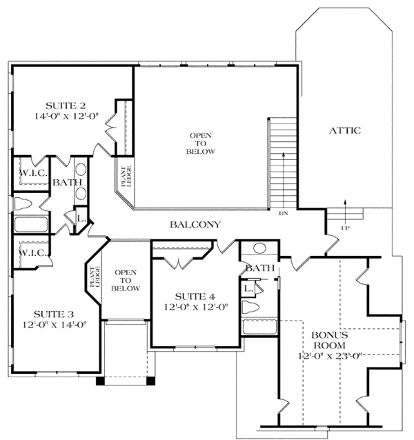 Home Plan - Colonial Floor Plan - Upper Floor Plan #453-305