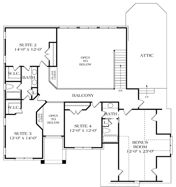 House Design - Colonial Floor Plan - Upper Floor Plan #453-305