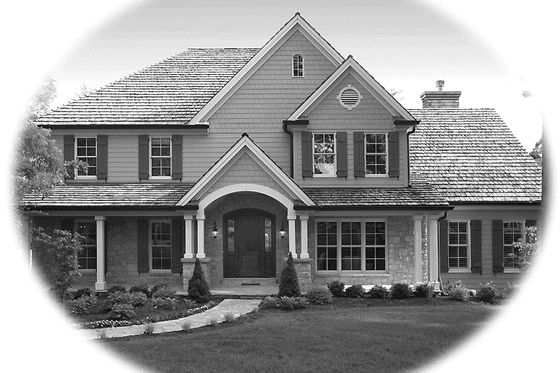 Exterior - Front Elevation 4 for Country House Plan #57-628 - 4 bed, 3.5 bath