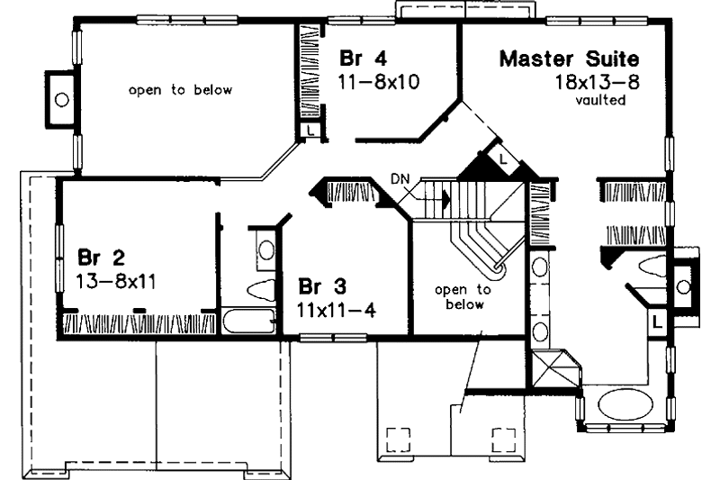 Home Plan - Floor Plan - Upper Floor for Traditional House Plan #320-961 - 4 bed, 2.5 bath