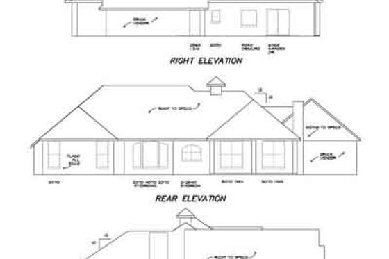 Exterior - Rear Elevation for Traditional House Plan #65-365 - 4 bed, 3 bath