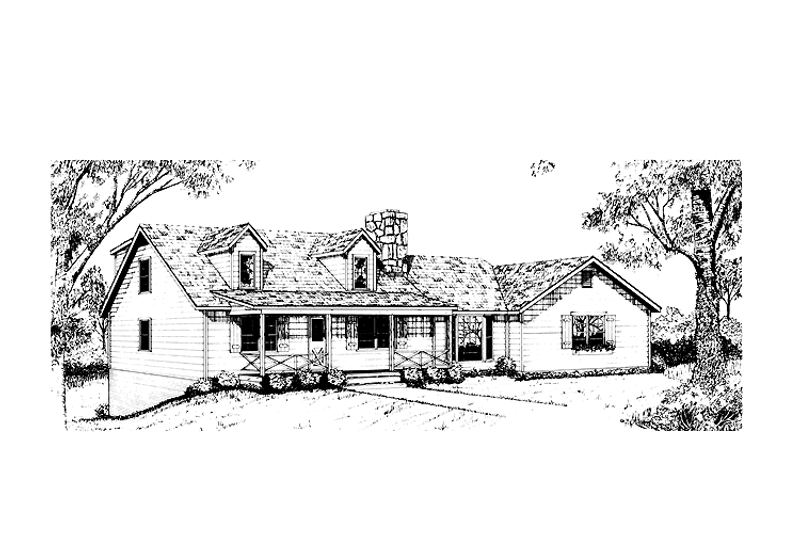 Architectural House Design - Country Exterior - Front Elevation Plan #10-267