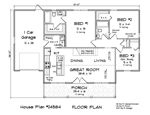 House Blueprint - Farmhouse Floor Plan - Main Floor Plan #513-2377