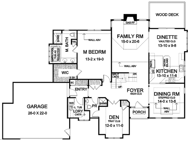 Dream House Plan - Craftsman Floor Plan - Main Floor Plan #328-445