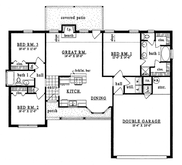 Architectural House Design - Country Floor Plan - Main Floor Plan #42-528