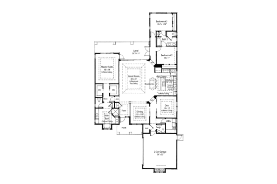 Floor Plan - Main Floor 1 for Mediterranean House Plan #938-24 - 3 bed, 2.5 bath