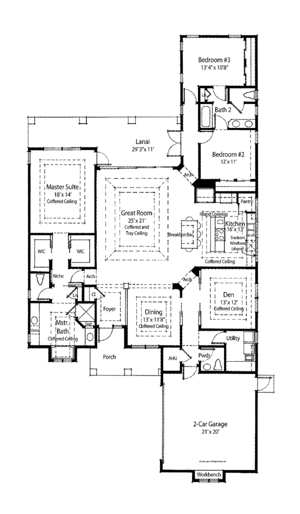 Home Plan - Mediterranean Floor Plan - Main Floor Plan #938-24
