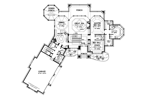 Floor Plan - Main Floor for European House Plan #929-896 - 5 bed, 5.5 bath