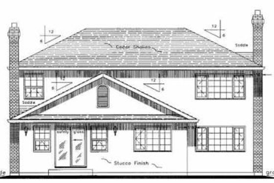 Exterior - Rear Elevation for Traditional House Plan #18-9041 - 4 bed, 2.5 bath