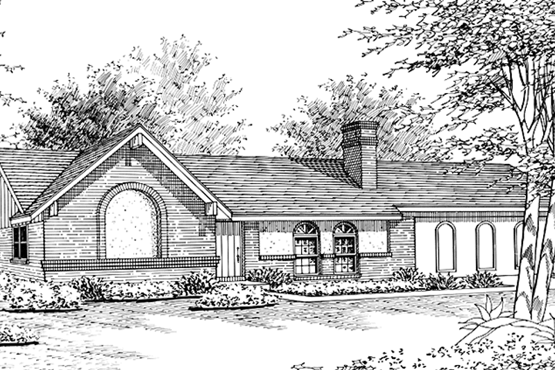 Architectural House Design - Ranch Exterior - Front Elevation Plan #45-544