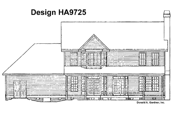 Exterior - Rear Elevation for Country House Plan #929-483 - 4 bed, 2.5 bath