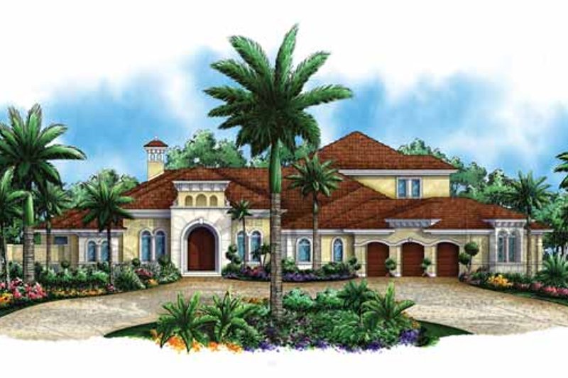 House Design - Mediterranean Exterior - Front Elevation Plan #1017-105