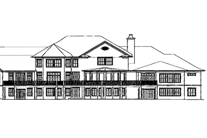 Home Plan - Exterior - Rear Elevation for Country House Plan #54-301 - 4 bed, 4.5 bath