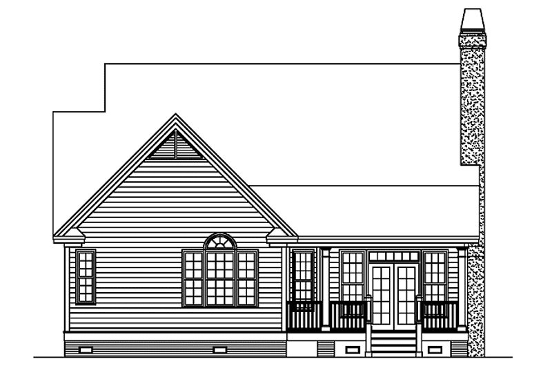 Architectural House Design - Exterior - Rear Elevation for Country House Plan #929-627 - 3 bed, 2 bath