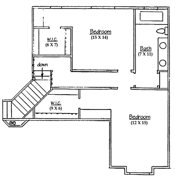 Home Plan - Traditional Floor Plan - Upper Floor Plan #945-56