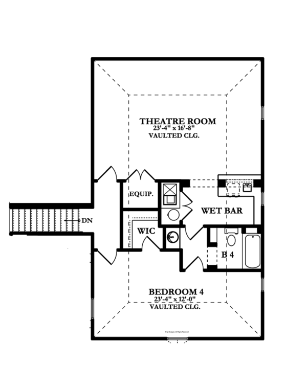 European Floor Plan - Upper Floor Plan #1058-24