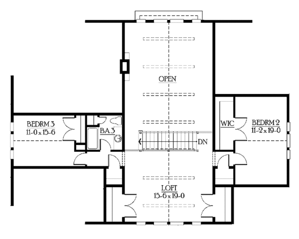 Craftsman Floor Plan - Upper Floor Plan #132-239