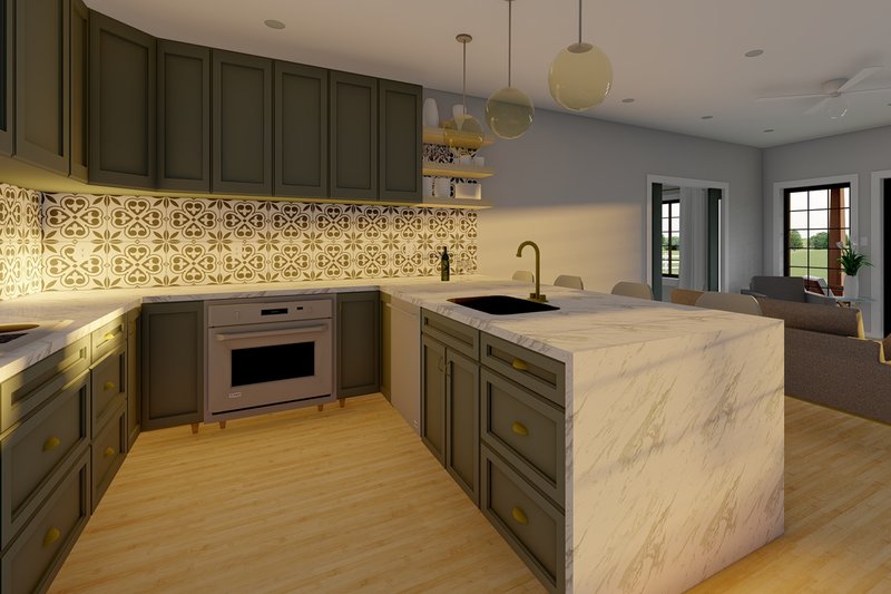 House Blueprint - Interior - Kitchen 3 for Ranch House Plan #126-245 - 2 bed, 2 bath