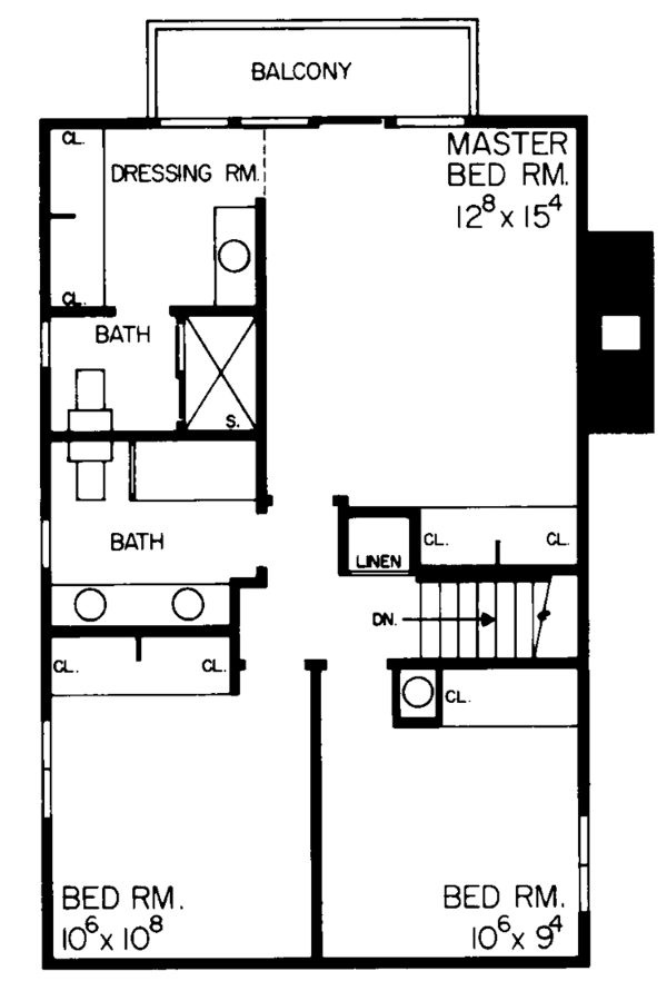 House Blueprint - Contemporary Floor Plan - Upper Floor Plan #72-620