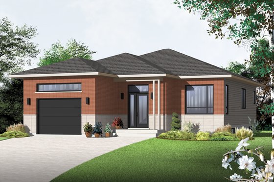 Exterior - Front Elevation 3 for Contemporary House Plan #23-2576 - 2 bed, 1 bath