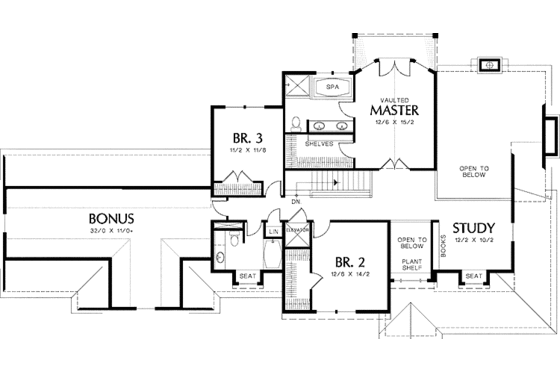 Floor Plan - Upper Floor for Craftsman House Plan #48-822 - 4 bed, 3.5 bath