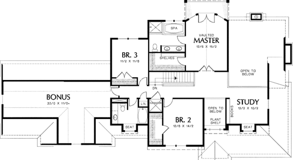 Dream House Plan - Craftsman Floor Plan - Upper Floor Plan #48-822