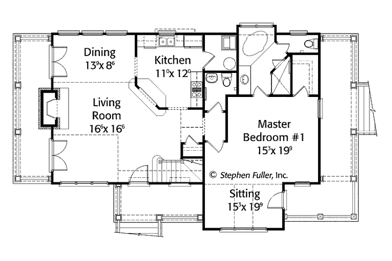 Home Plan - Floor Plan - Main Floor for Country House Plan #429-430 - 2 bed, 2.5 bath