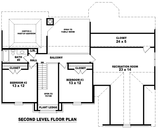 European Floor Plan - Upper Floor Plan #81-845
