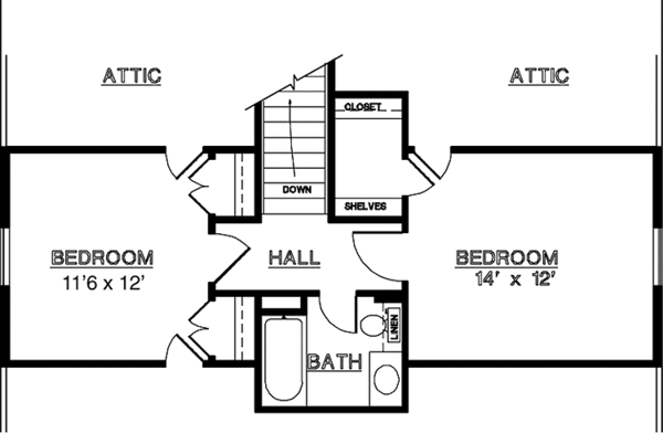 Home Plan - Country Floor Plan - Upper Floor Plan #45-518