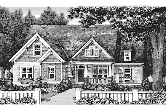 Exterior - Front Elevation 4 for Craftsman House Plan #927-929 - 3 bed, 2 bath
