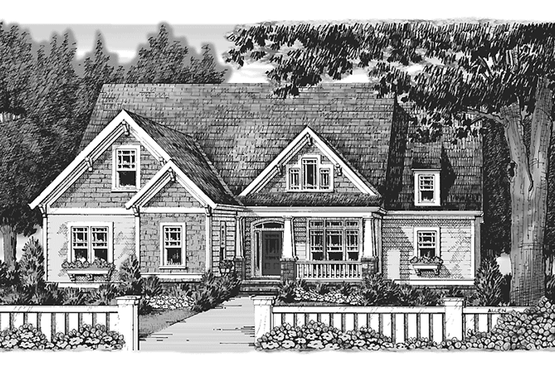 Home Plan - Exterior - Front Elevation 4 for Craftsman House Plan #927-929 - 3 bed, 2 bath