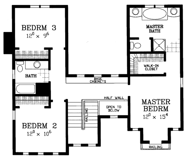 Architectural House Design - Adobe / Southwestern Floor Plan - Upper Floor Plan #72-1126